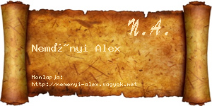 Neményi Alex névjegykártya